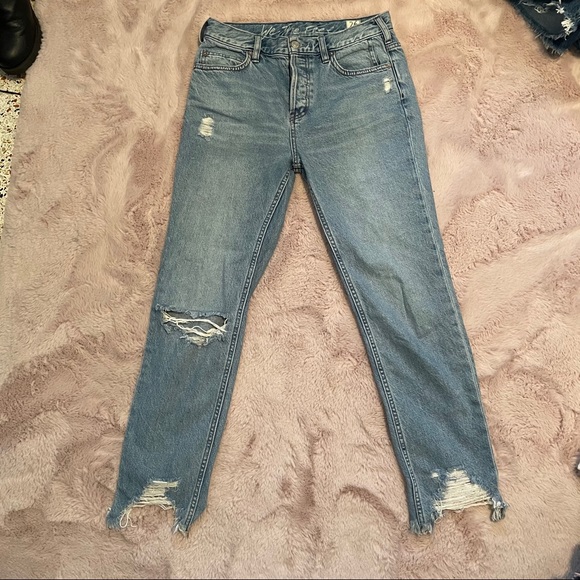 Free People Distressed Mid/High Rise Jeans - Picture 10 of 13
